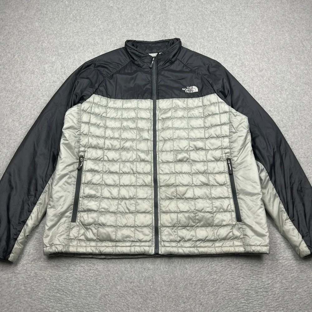 The North Face Thermoball Remix Jacket Men's XL Gray Full Zip Quilted Puffer TNF